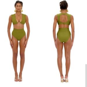 Andrea Iyamah Green Bikini - Small Top & Bottom